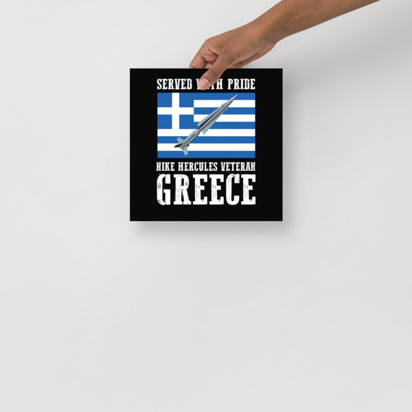 Greece Nike Hercules on Flag Poster - Image 2