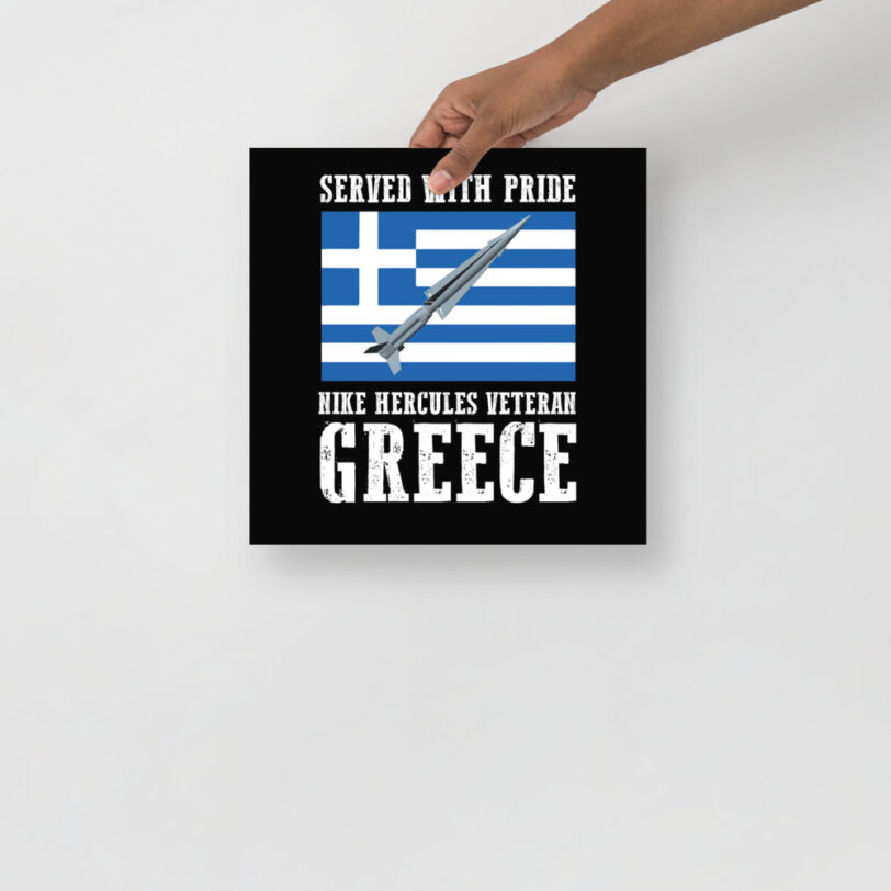 Greece Nike Hercules on Flag Poster - Image 3