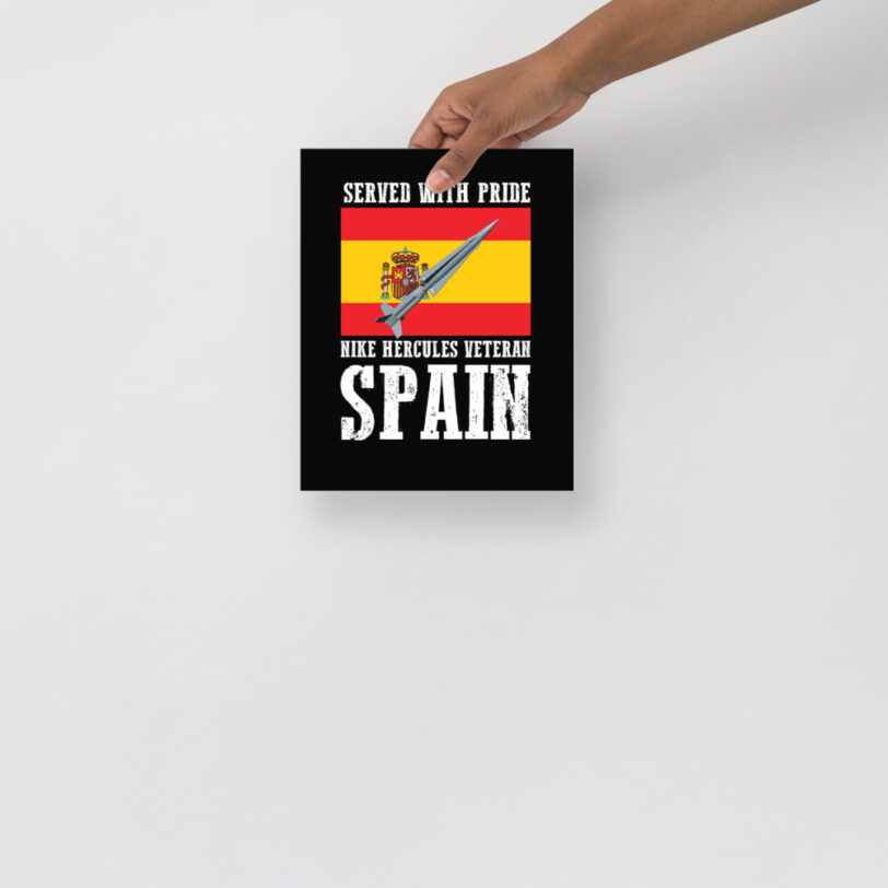 Spain Nike Hercules on Flag Poster